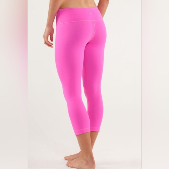 LULULEMON REVERSIBLE WOMEN'S WUNDER UNDER LEGGINGS PINK/BLACK Sz 4 - Picture 6 of 12